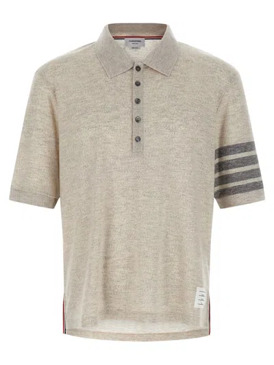 Thom Browne 4bar Polo Gray In Neutral