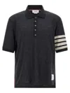 Thom Browne 4-bar Virgin Wool Jersey Polo In Gray