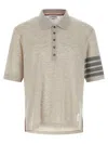 Thom Browne 4-bar Wool Polo Shirt In Neutral