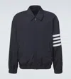 Thom Browne 4-bar Ripstop Blouson Jacket In Blue