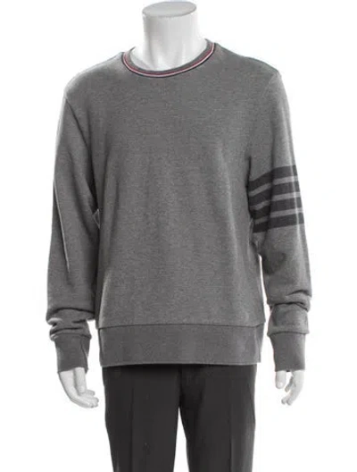 Pre-owned Thom Browne 4-bar Scoop Neck Sweatshirt In Gray