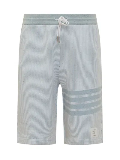 Thom Browne 4bar Shorts In Light Blue