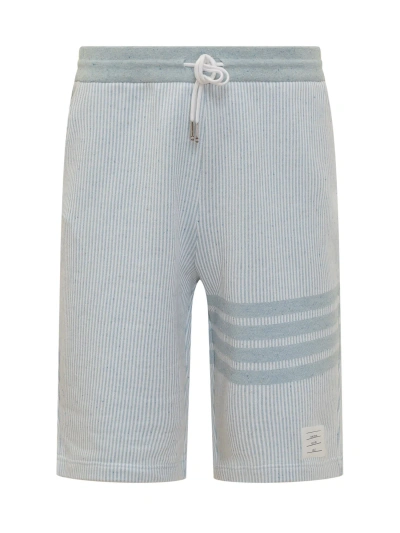 Thom Browne 4bar Shorts In Light Blue