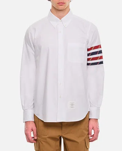 Thom Browne 4bar Silk And Cotton Shirt In White