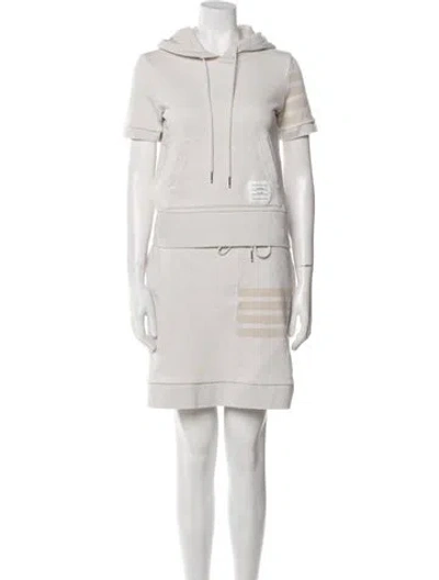Pre-owned Thom Browne 4-bar Skirt Set In White