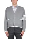 Thom Browne 4-bar Stripe Mini Cardigan In Gray