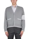 Thom Browne 4-bar Stripe Mini Cardigan In Gray