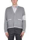 Thom Browne 4-bar Stripe Mini Cardigan In Grey
