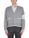 Thom Browne Men's 4bar Stripe Cardigan In Grey