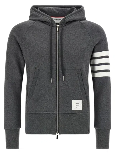 Thom Browne 4-bar Stripe Cotton Hoodie In Gray
