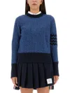 Thom Browne Cable-knit Pointelle Stitch Jumper