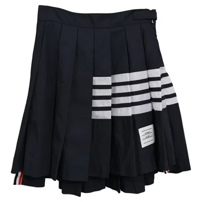 Thom Browne 4-bar Stripe Pleated Mini Skirt In Black Polyamide
