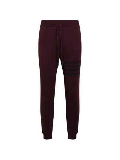 Thom Browne 4-bar Stripe Track Pants In Burgundy