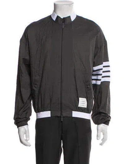 Pre-owned Thom Browne 4-bar Striped Bomber Jacket W/ Tags In Gray