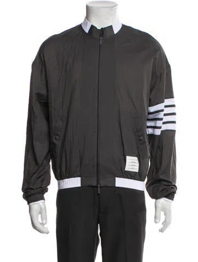 Pre-owned Thom Browne 4-bar Striped Bomber Jacket W/ Tags In Grey