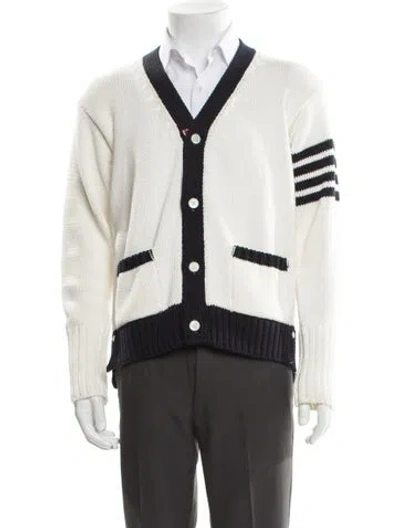 Pre-owned Thom Browne 4-bar Striped Cardigan In Neutral