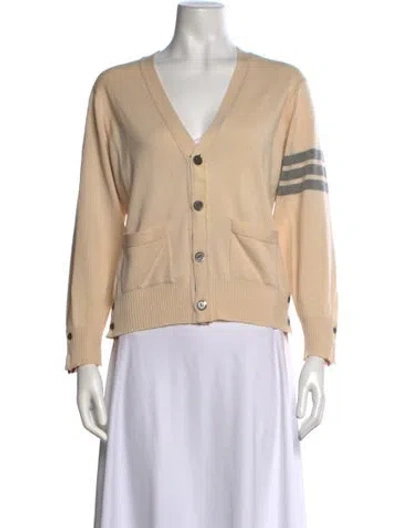 Pre-owned Thom Browne 4-bar Striped Cashmere Sweater In Neutrals