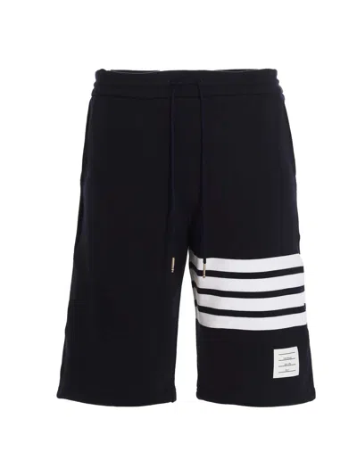 Thom Browne 4-bar Striped Cotton Bermuda Shorts In Black