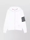 Thom Browne Slim-fit Striped Loopback Cotton-jersey Zip-up Hoodie In White