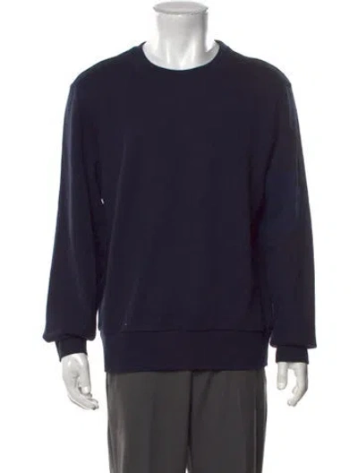 Pre-owned Thom Browne 4-bar Striped Crew Neck Sweatshirt In Blue