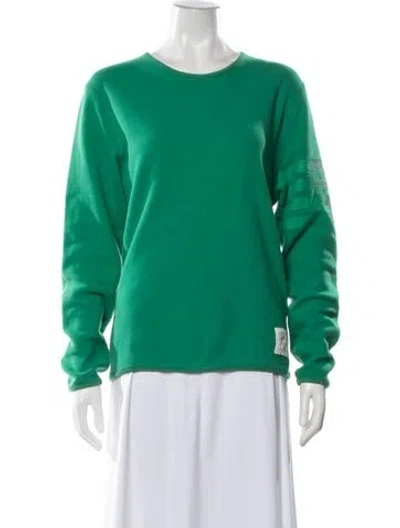 Pre-owned Thom Browne 4-bar Striped Crew Neck Sweatshirt In Green
