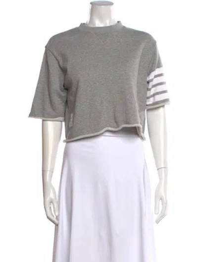 Pre-owned Thom Browne 4-bar Striped Crop Top In Gray