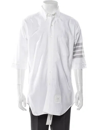 Pre-owned Thom Browne 4-bar Striped Dress Shirt In White