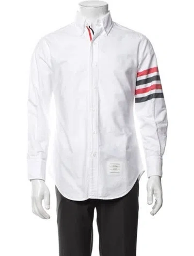 Pre-owned Thom Browne 4-bar Striped Dress Shirt In White