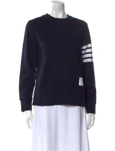 Pre-owned Thom Browne 4-bar Striped Graphic Print Sweatshirt In Blue