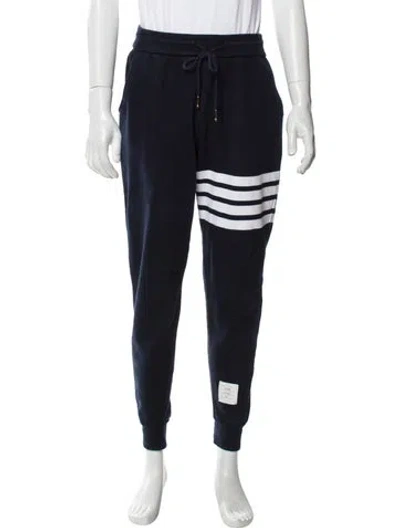 Pre-owned Thom Browne 4-bar Striped Lounge Bottoms In Blue