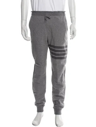 Pre-owned Thom Browne 4-bar Striped Lounge Bottoms In Gray