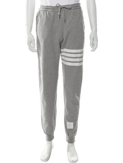 Pre-owned Thom Browne 4-bar Striped Lounge Bottoms In Gray