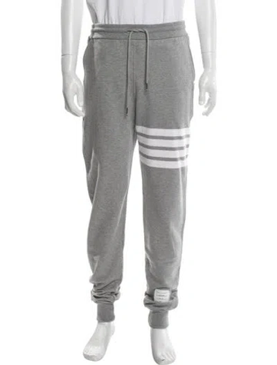 Pre-owned Thom Browne 4-bar Striped Lounge Bottoms In Gray