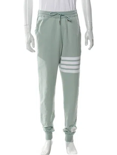 Pre-owned Thom Browne 4-bar Striped Lounge Bottoms In Green
