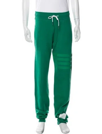 Pre-owned Thom Browne 4-bar Striped Lounge Bottoms In Green