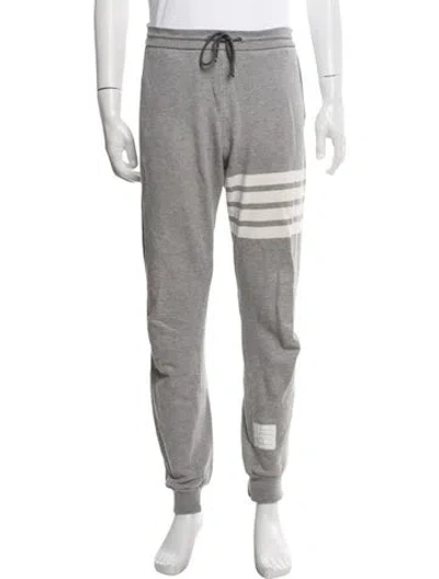 Pre-owned Thom Browne 4-bar Striped Lounge Bottoms In Grey