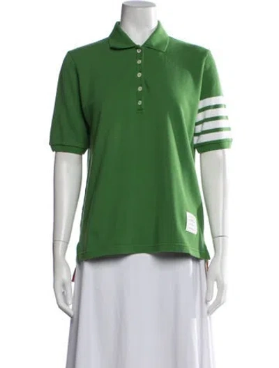 Pre-owned Thom Browne 4-bar Striped Polo In Green