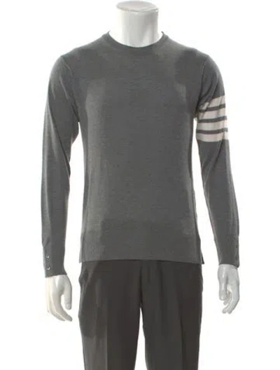 Pre-owned Thom Browne 4-bar Striped Pullover In Gray