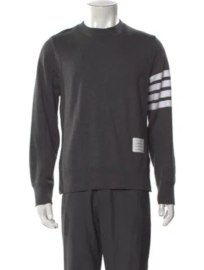 Pre-owned Thom Browne 4-bar Striped Pullover In Gray