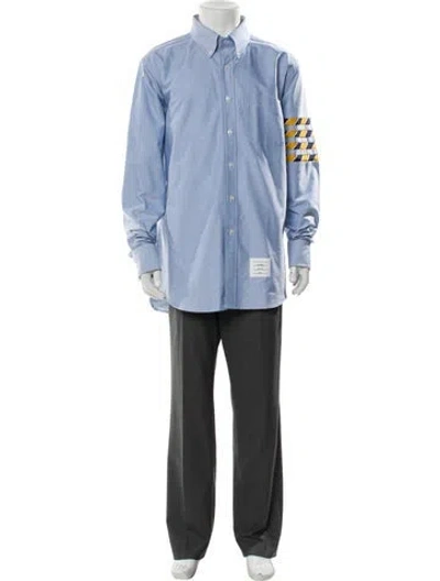 Pre-owned Thom Browne 4-bar Striped Shirt In Blue