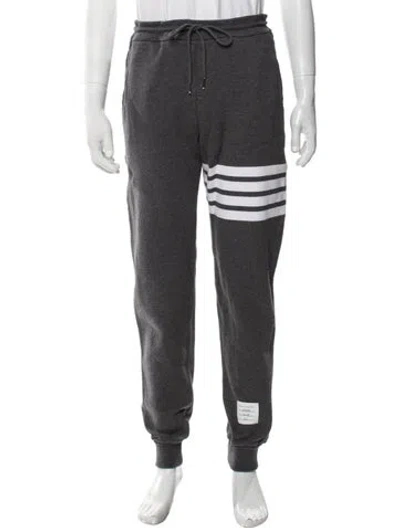 Pre-owned Thom Browne 4-bar Striped Striped Lounge Bottoms In Grey