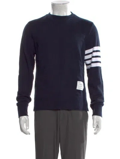 Pre-owned Thom Browne 4-bar Striped Sweatshirt In Blue
