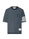 Thom Browne 4-bar Striped Cotton T-shirt In Burgundy