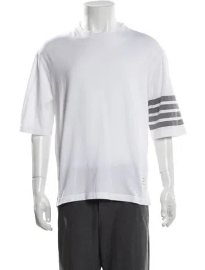 Pre-owned Thom Browne 4-bar Striped T-shirt In White