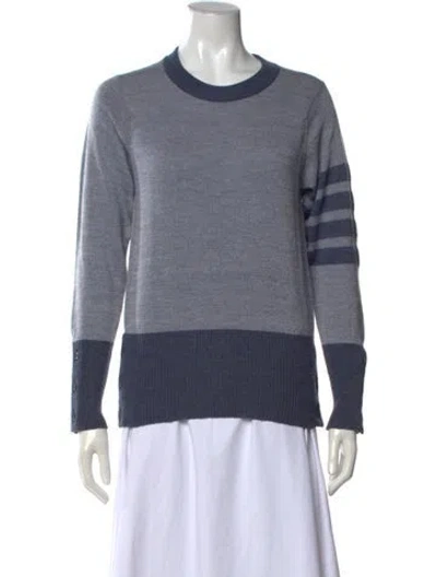 Pre-owned Thom Browne 4-bar Striped Wool Sweater In Blue