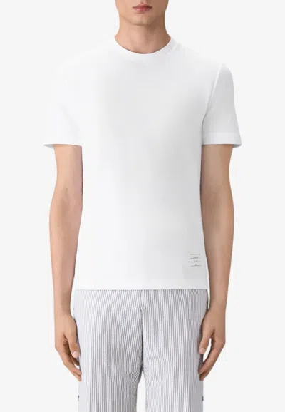 Thom Browne 4-bar Stripes Classic Pique T-shirt In White