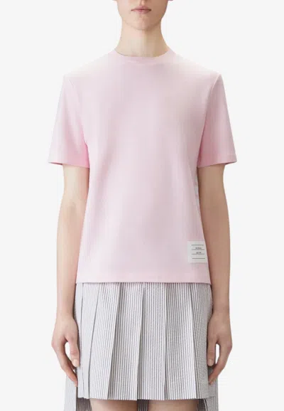 Thom Browne 4-bar Stripes Crewneck T-shirt In Pink