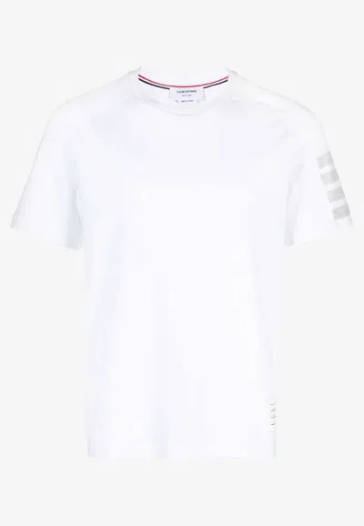 Thom Browne Short Sleeve Tee With 4 Bar Stripe Men In Gray