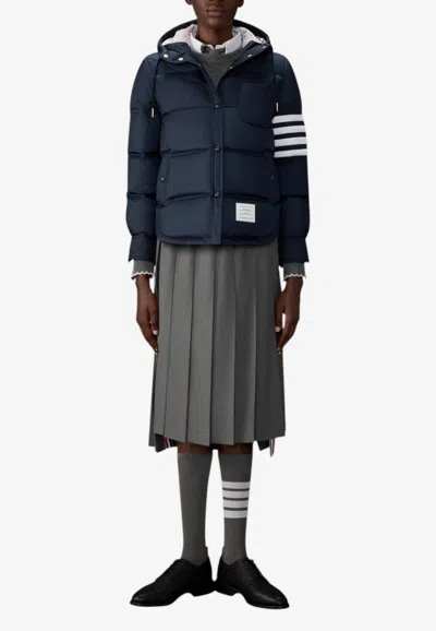 Thom Browne 4-bar Stripes Puffer Jacket In Blue
