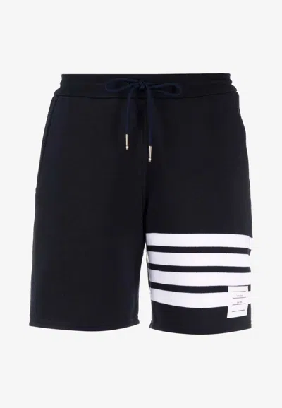 Thom Browne 4-bar Stripes Track Shorts In Black